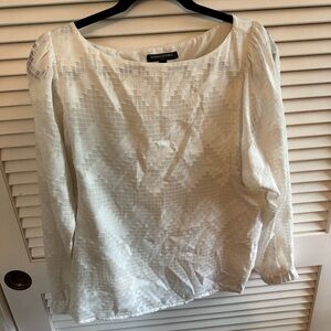 Banana Republic Cream Textured Blouse
